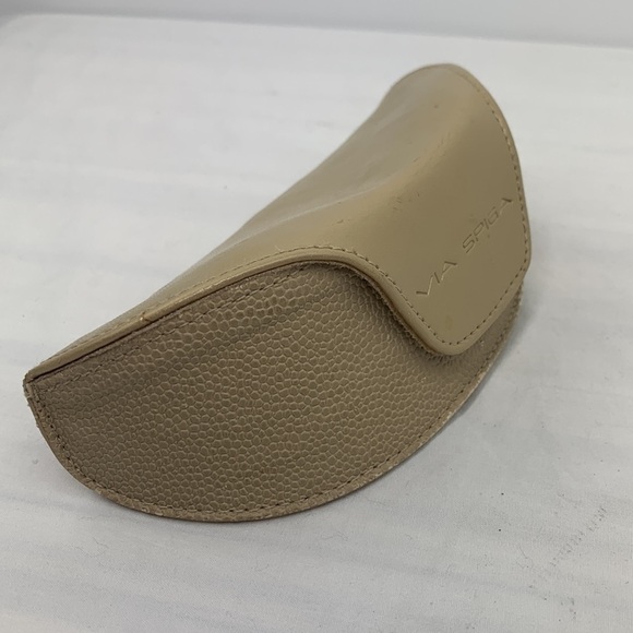 Via Spiga Gold Leather Glasses Case - Snakeskin Embossed Leather, 7”x3” - Picture 4 of 8